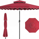 Tangkula 10.5 FT Scalloped Patio Umbrella with Tilt Adjustment & Crank