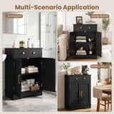 Tangkula Modern Freestanding Bathroom Storage Cabinet w/Large Pull-Out Drawer