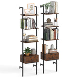 Tangkula 5-Tier Bookshelf with Drawer