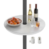 Tangkula 20" Umbrella Table 1.5" & 1.9" Umbrella Hole Faux Wood Grain Portable Round Umbrella Table Top