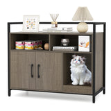Tangkula Litter Box Enclosure, Cat Litter Box Furniture Hidden