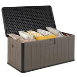 Tangkula 100 Gallon Outdoor Storage Box with Lockable Lid