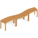 Tangkula Acacia Wood Outdoor Curved Bench