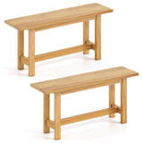 Tangkula Outdoor Teak Wood Bench