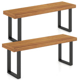 Tangkula 48" Long Patio Dining Bench w/Metal Legs