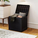 Tangkula Waterproof PP Resin Patio Storage Box with Lockable Lid