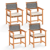 Tangkula Solid Acacia Wood Patio Chair Set