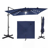 Tangkula 10ft Offset Cantilever Outdoor Umbrella 32 LED Lights