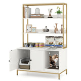 Tangkula Litter Box Enclosure with Shelves