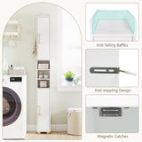 Tangkula 69.5" Narrow Bathroom Cabinet with 2 Doors & Adjustable Shelves (1/2)