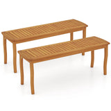 Tangkula Acacia Wood Outdoor Bench