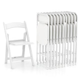 Tangkula Folding Chairs, Outdoor Portable Patio Chairs w/Plastic Seat & Back, Heavy-Duty Metal Frame