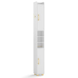 Tangkula 69.5" Narrow Bathroom Cabinet with 2 Doors & Adjustable Shelves (1/2)