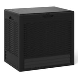 Tangkula Waterproof PP Resin Patio Storage Box with Lockable Lid