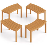 Tangkula Acacia Wood Outdoor Curved Bench