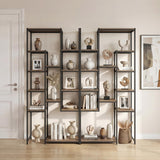 Tangkula 71” Tall Bookshelf 12 Storage Shelves Heavy-Duty Metal Frame Modern Freestanding Plant Display Rack