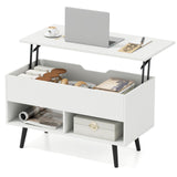 Tangkula Lift Top Coffee Table with Hidden Compartment & 2 Open Shelves