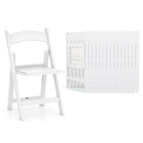 Tangkula Folding Chairs, Outdoor Foldable Patio Chairs with Padded Seats, All-Weather Resin Frame with 1100 LBS Static Load
