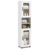 Tangkula 67” Tall Bathroom Cabinet Adjustable Open Shelf Space-Saving Modern Corner Tower