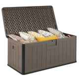 Tangkula 100 Gallon Outdoor Storage Box with Lockable Lid