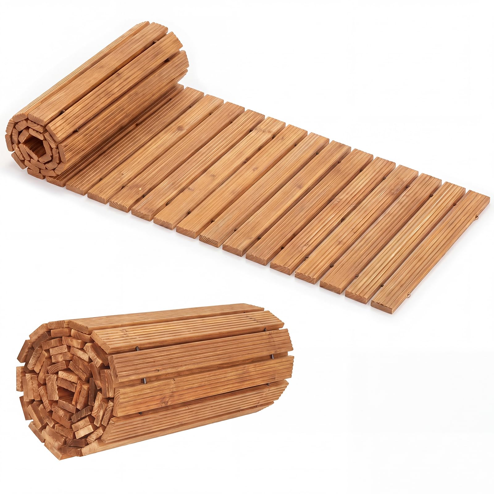 Tangkula 12 FT Wooden Garden Pathway Roll Out Decorative Outdoor Walkway (1/2)