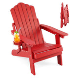 Tangkula Folding HIPS Outdoor Adirondack Chair w/5-Level Backrest (1/2/4)