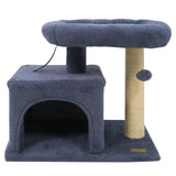 Tangkula Small Cat Tree with Sisal Scratching Posts Hanging Pompom