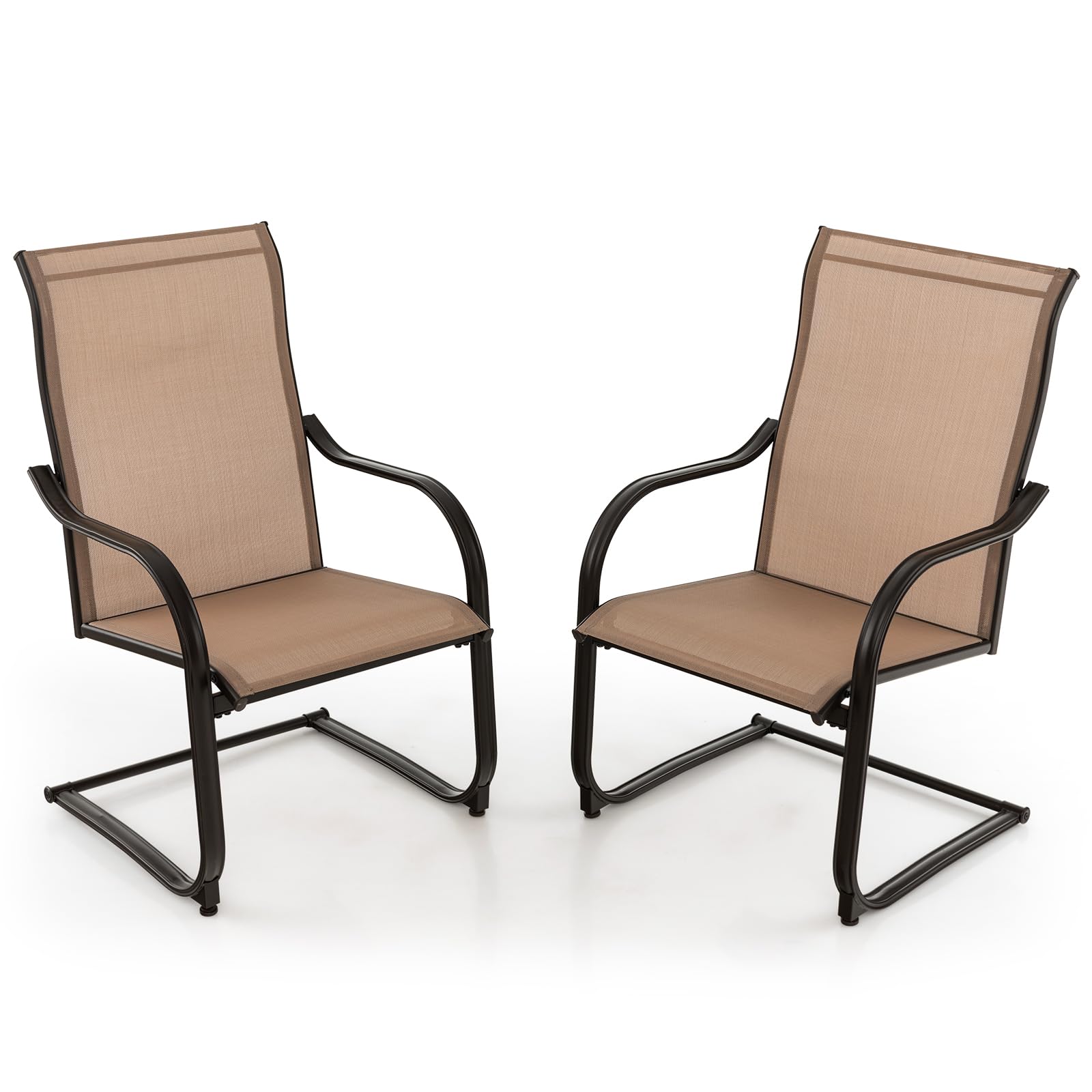 Patio Chairs PHI VILLA Outdoor C Spring Dining Chairs Set Of