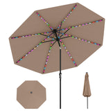 Tangkula 10 FT Solar Patio Umbrella for Backyard Poolside Deck Lawn