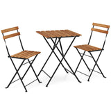 Tangkula 3 Pieces  Outdoor Square Patio Bistro Set