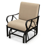 Tangkula Outdoor Patio Glider, Metal Framed Gliding Chair with Cushion