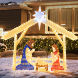 Tangkula 4.7 FT Christmas Lighted Nativity Scene Set