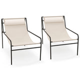 Tangkula Patio Sling Lounge Chair, Modern Sling Accent Chair