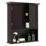 Tangkula Wall Mount Bathroom Cabinet Wooden