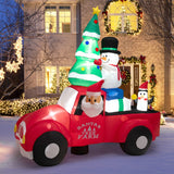 Tangkula Christmas 8 FT Inflatable Santa Claus Driving a Car with LED Lights & Air Blower