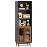 Tangkula 5 Tier Bookcase with Reversible Adjustable Shelf
