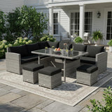 Tangkula 7 Pieces Patio Furniture Set for Backyard Garden Poolside