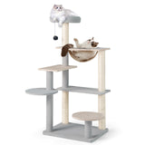 Tangkula Modern Cat Tree, 44 Inch Multi-Level Cat Tower with Removable Padded Top Perch