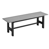 Tangkula 47" Outdoor Garden Bench, 2-Person Patio Park Bench with HDPE Slatted Seat & Metal Frame