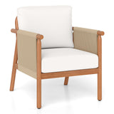 Tangkula Acacia Wood Patio Club Chair Boho Accent Chair（1/2/4）