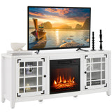 Tangkula 58 Inches TV Console with Fireplace Insert, Fireplace TV Stand for TVs up to 65 Inches