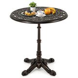 Tangkula 27" Round Cast Aluminum Patio Bistro Table