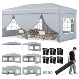 Tangkula 10x20 FT Pop Up Canopy with Center Lock UPF50+ Outdoor Tent with 6 Sidewalls