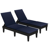 Tangkula Patio Lounge Chair with Cushion, Rattan Textured Chaise Lounger for Poolside, Backyard, Porch