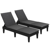 Tangkula Patio Lounge Chair with Cushion, Rattan Textured Chaise Lounger for Poolside, Backyard, Porch