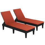 Tangkula Patio Lounge Chair with Cushion, Rattan Textured Chaise Lounger for Poolside, Backyard, Porch