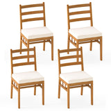 Tangkula Wood Patio Chair Set with Washable Covers Curved Back