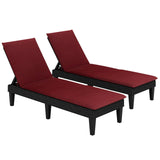 Tangkula Patio Lounge Chair with Cushion, Rattan Textured Chaise Lounger for Poolside, Backyard, Porch