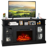 Tangkula Fireplace TV Stand for TVs Up to 65 Inch, Electric Fireplace TV Console w/Remote Control, Overheat Protection