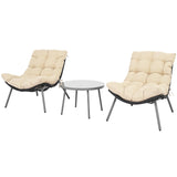 Tangkula Outdoor Rattan Wicker Bistro Conversation Set